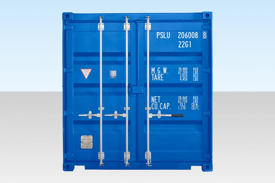 20ft Self Storage Container with Bamboo Floor Blue (RAL 5010) - Image 2